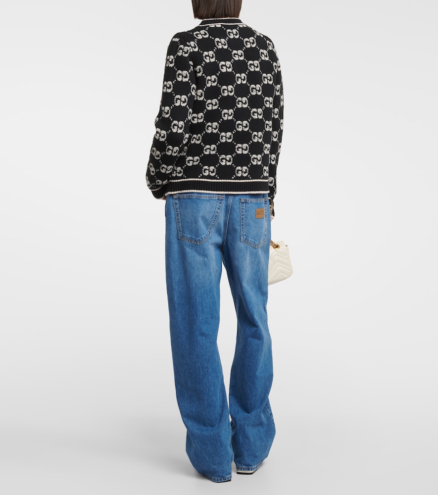 GG jacquard wool bouclé cardigan