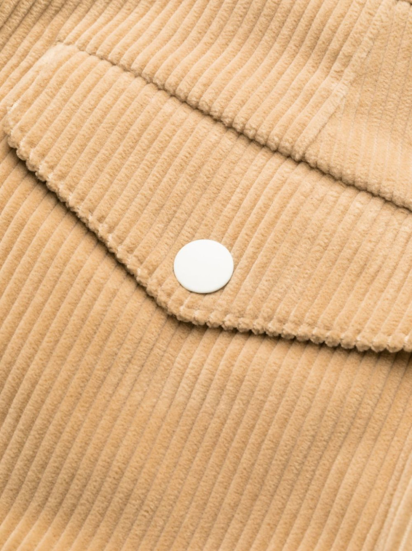 Crochet-stripe cotton corduroy trousers - Neutrals