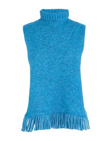 Malìparmi Woman Turtleneck Azure Size ONESIZE Wool, Polyamide, Acrylic, Alpaca wool, Elastane