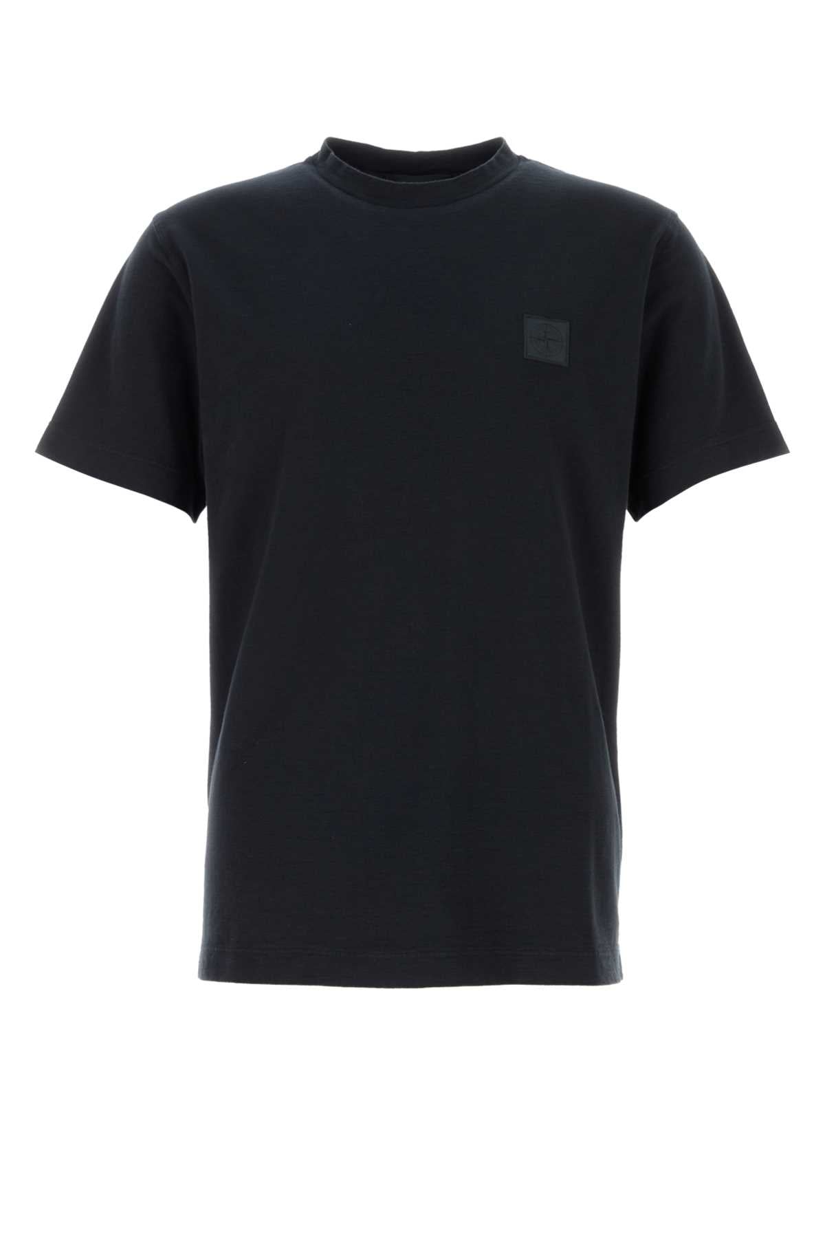 Crewneck Cotton T-Shirt — Navy