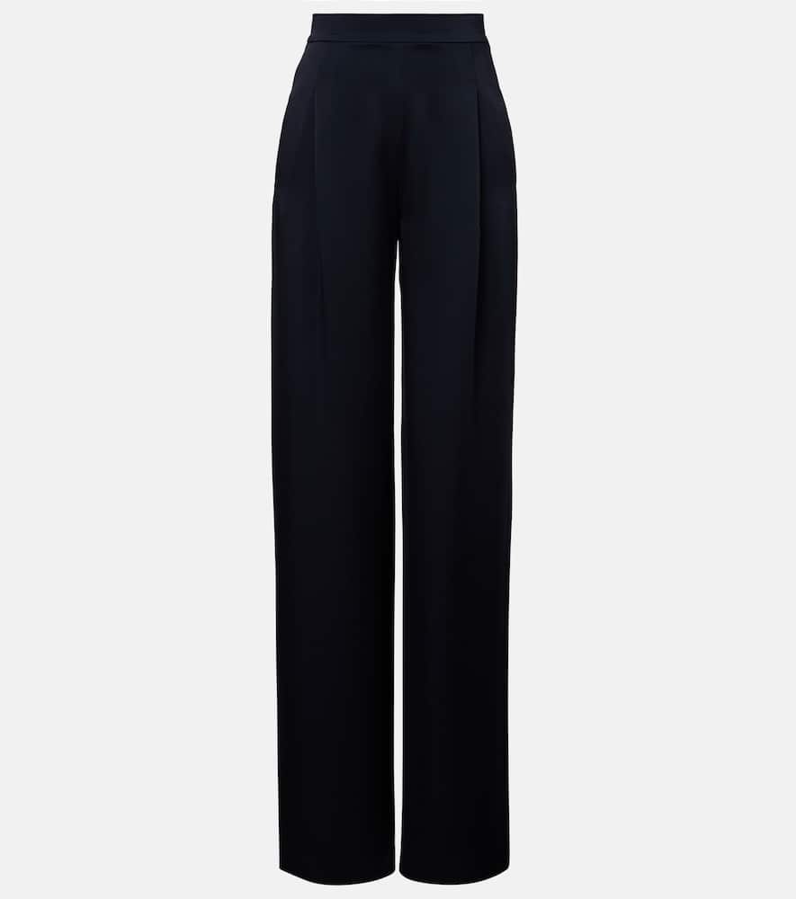 Dritto crêpe satin wide-leg pants