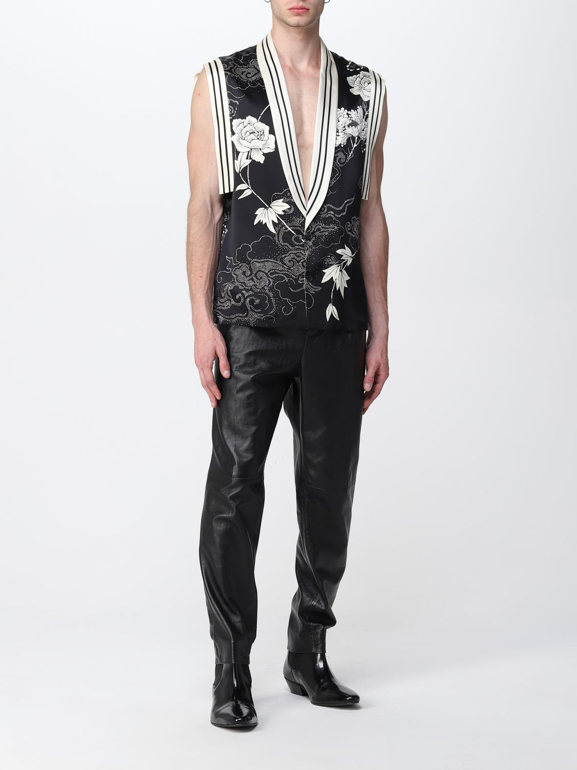 Printed silk vest