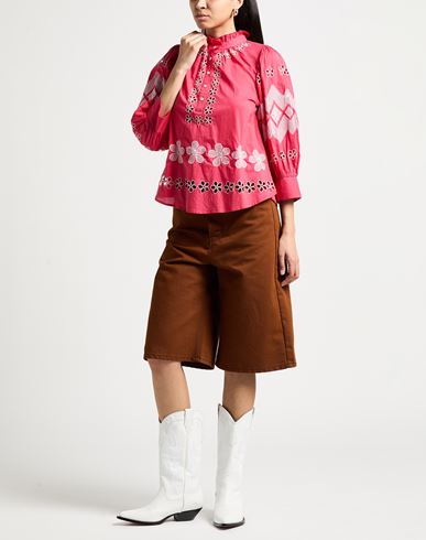 Woman Top Magenta Size 10 Cotton