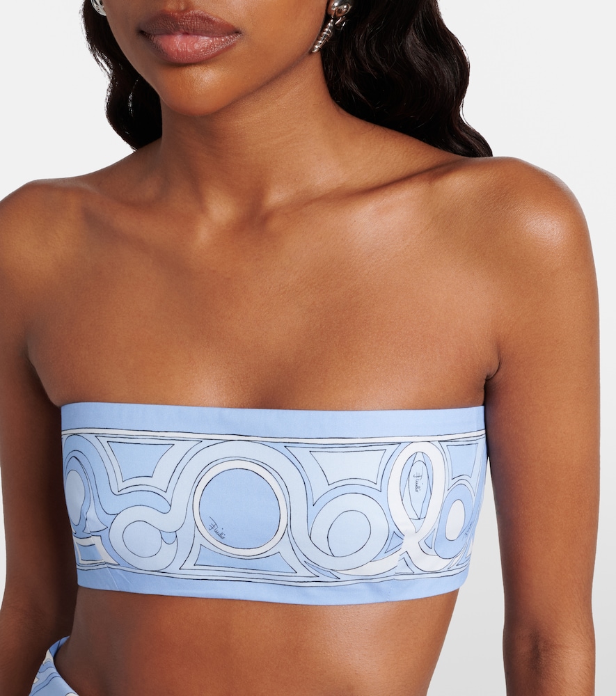 Printed cotton toile bandeau top