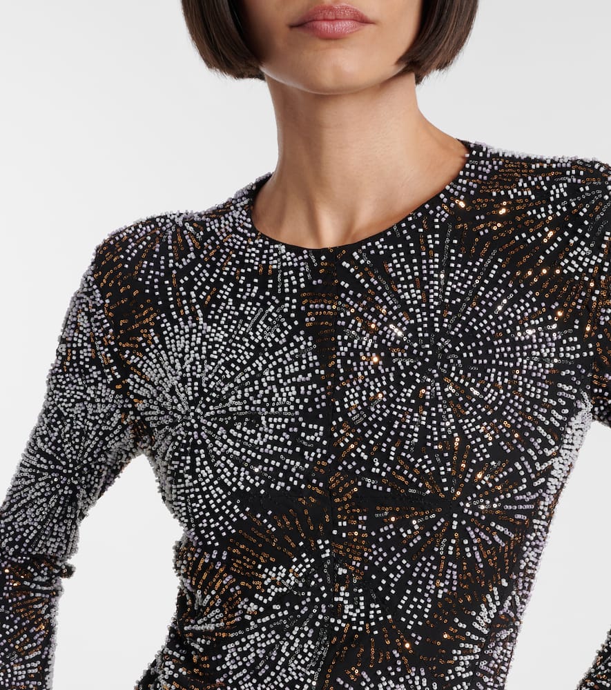 Embellished caped gown
