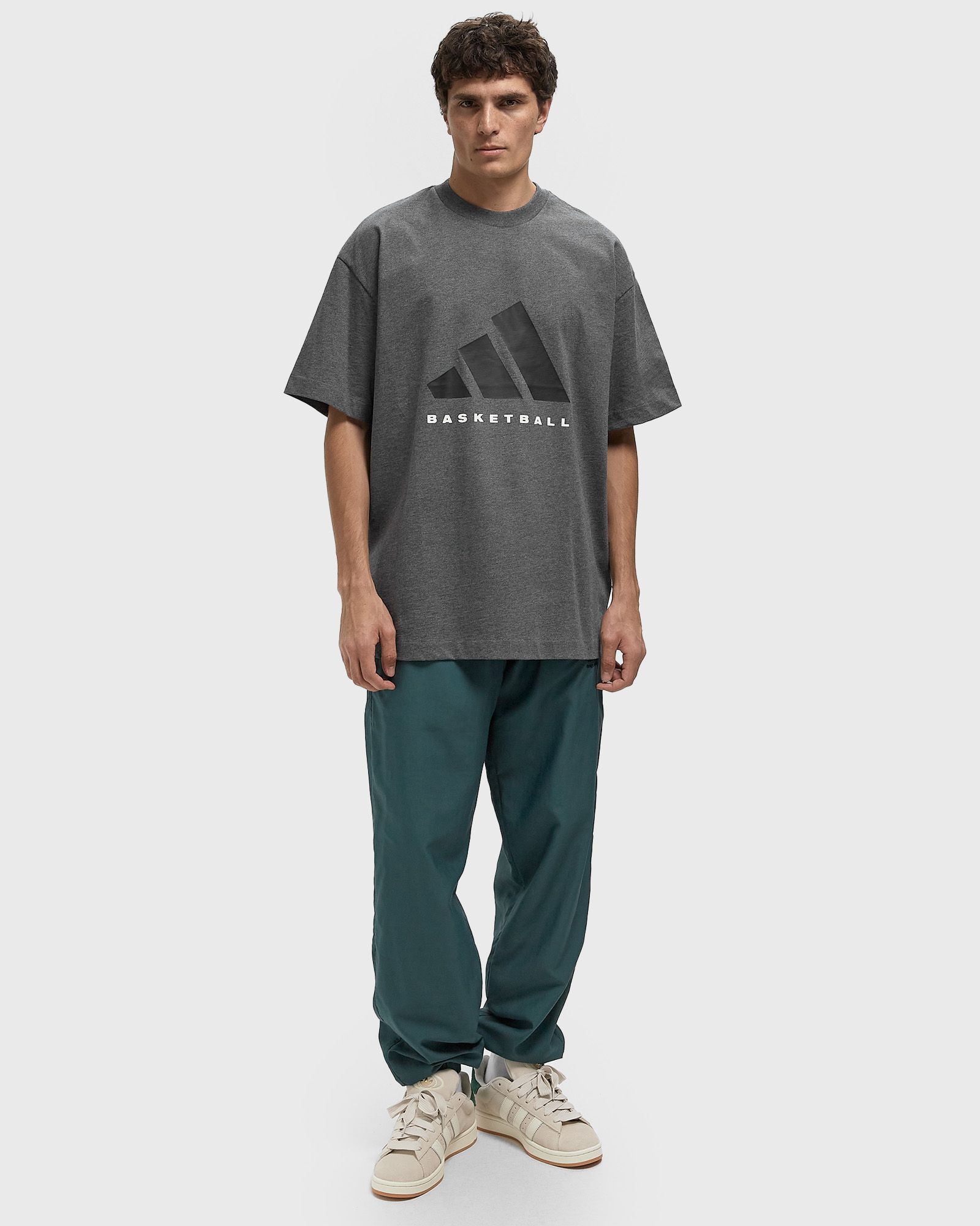 ADI BASKETBALL TEE grey male Shortsleeves now available at BSTN