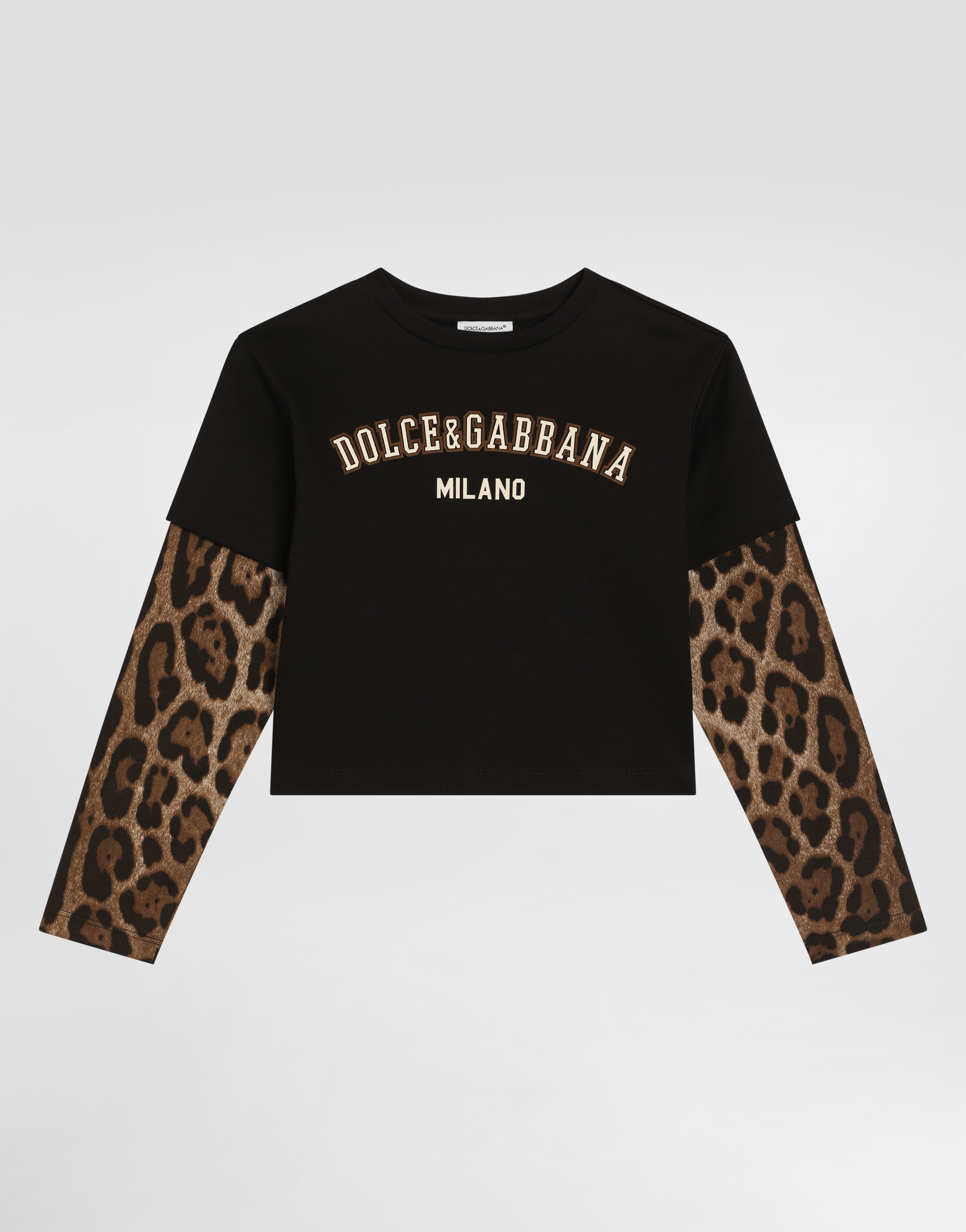 Leopard-print cotton t-shirt