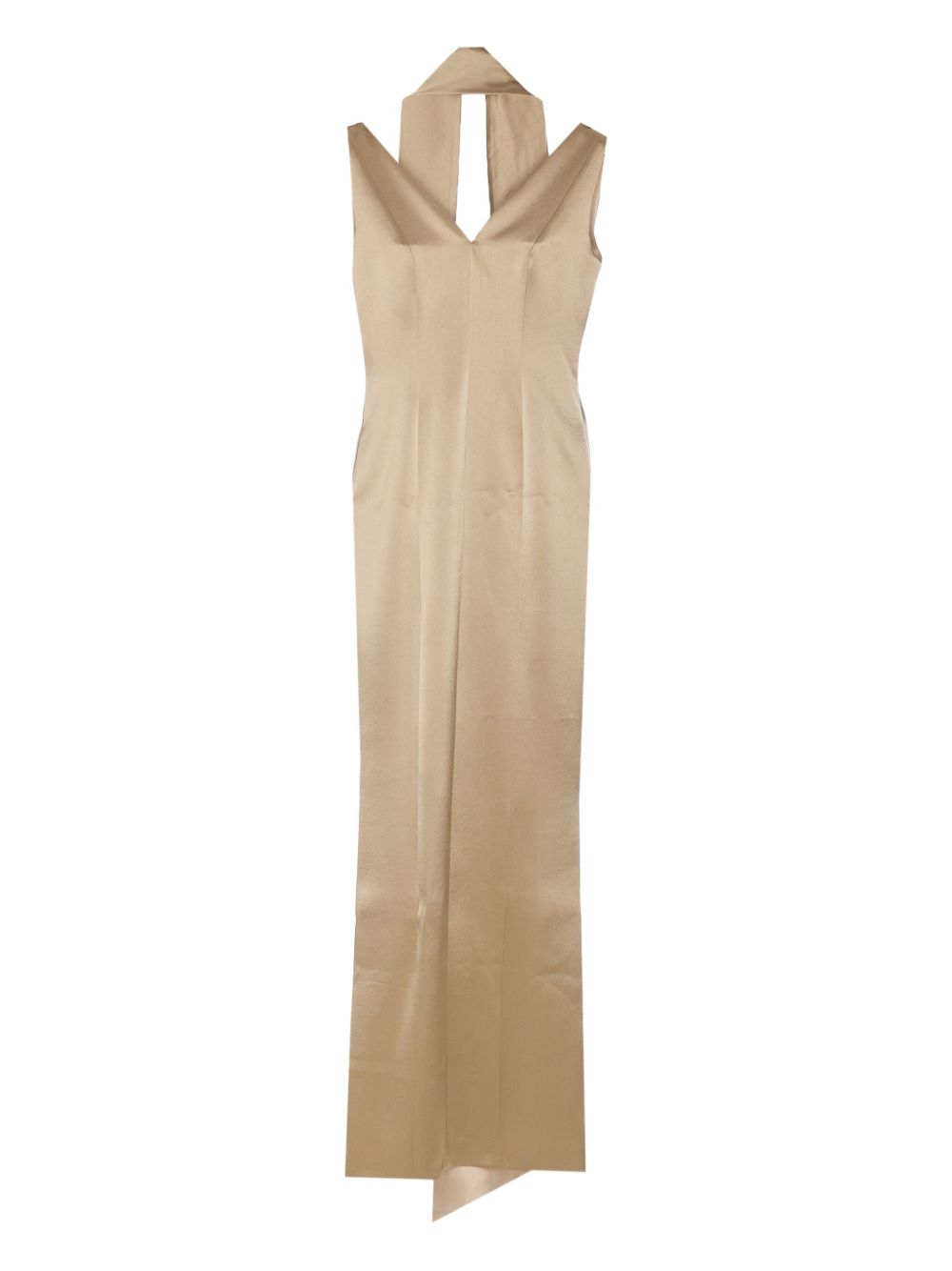 Fely Campo satin maxi dress - Gold