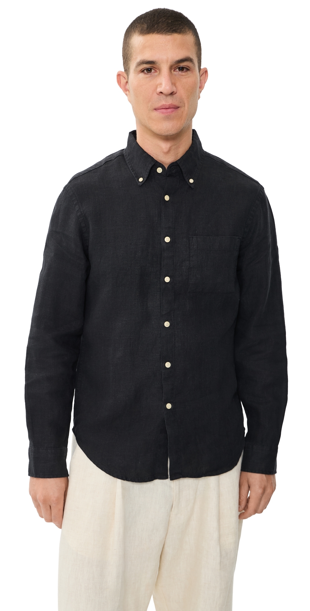 Linen Playa Button Down Shirt Night