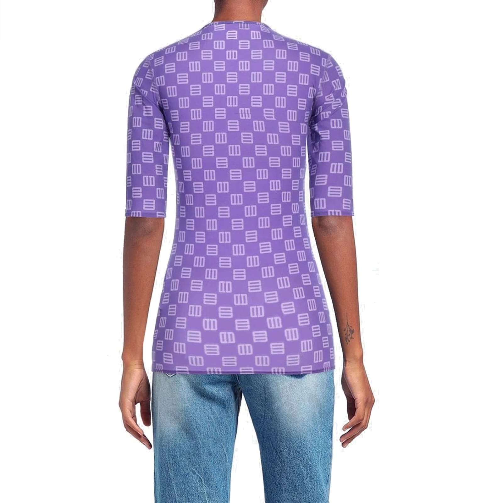 Monogram fitted T-shirt - Purple