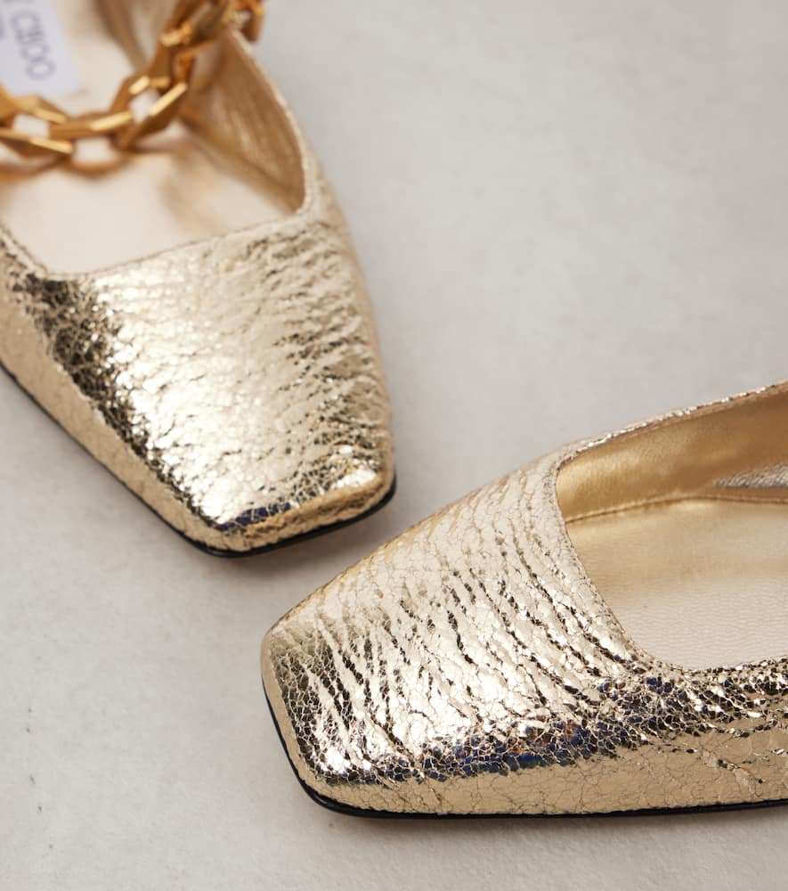 Diamond Tilda metallic leather ballet flats