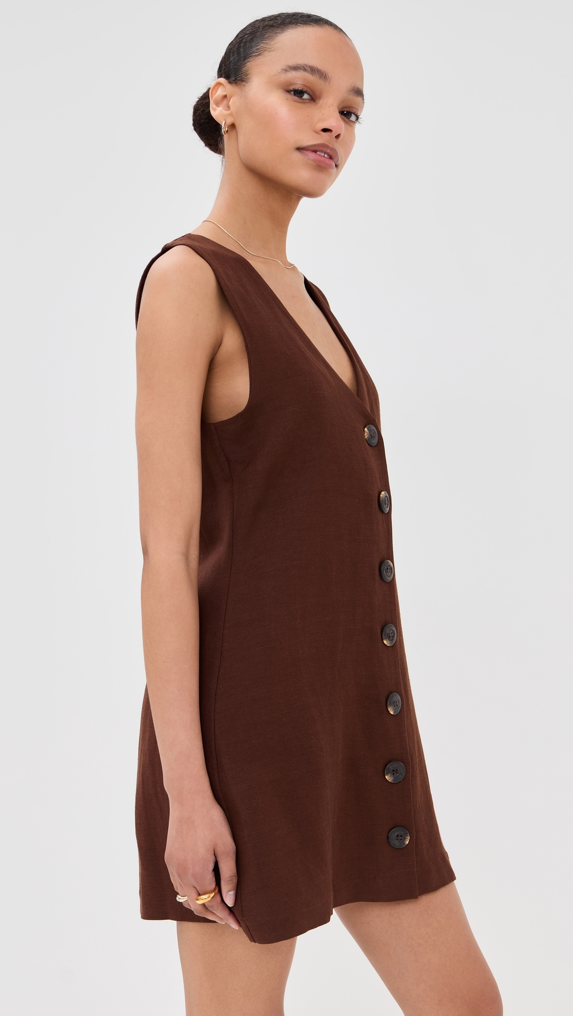 LE BOP Charlotte Vest Dress Chocolate