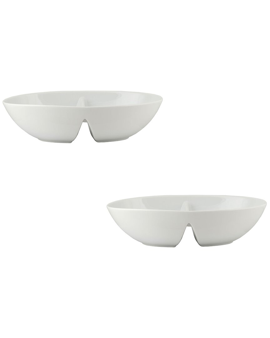 Set Of 2 Bliss Divided 2-Section Serving Bowls