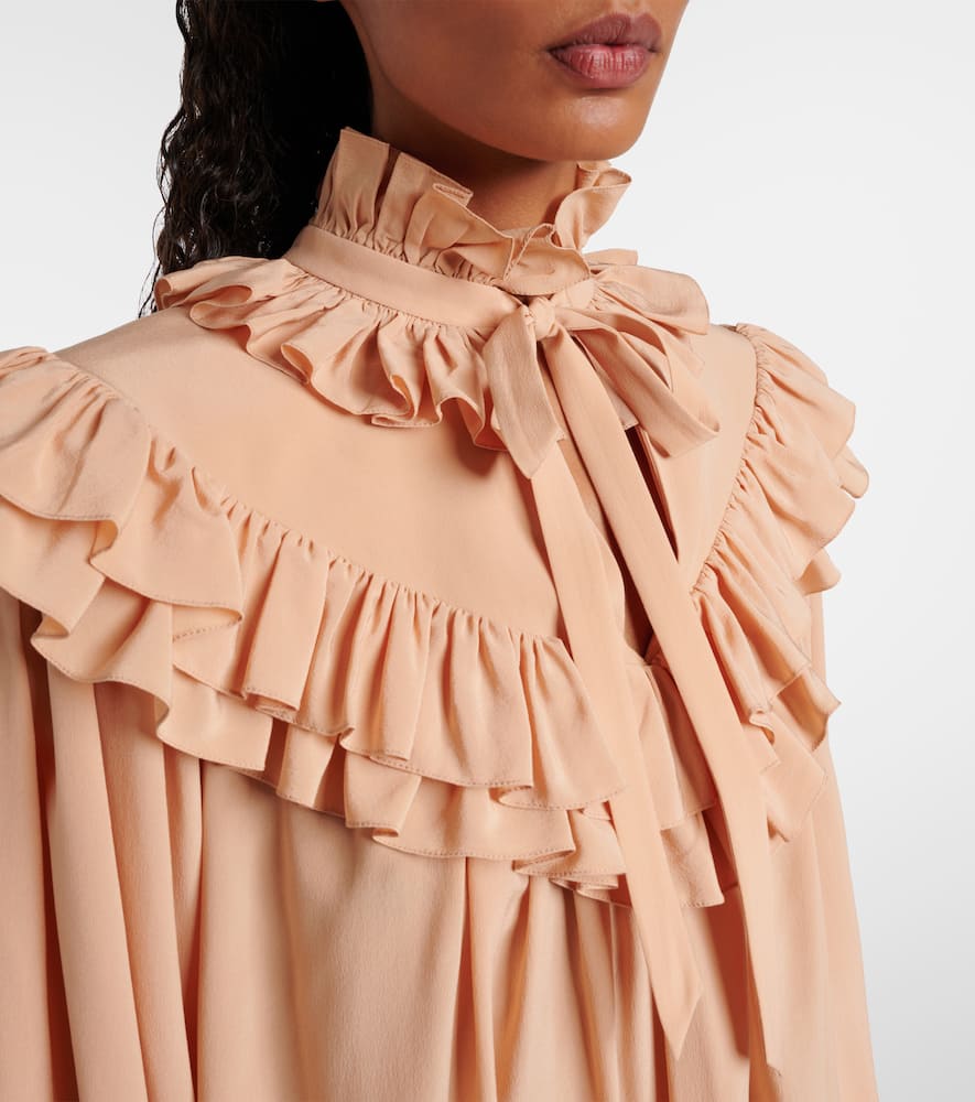 Chloé Ruffled tie-neck silk blouse