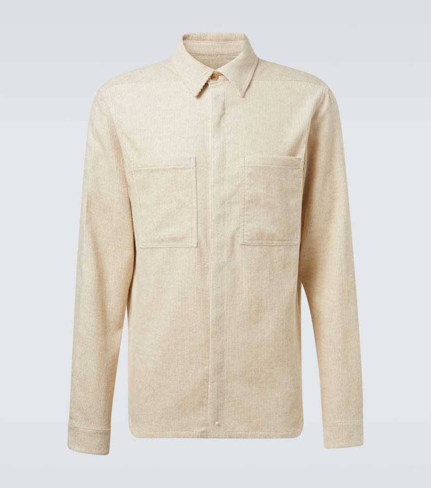 Cotton and linen corduroy overshirt