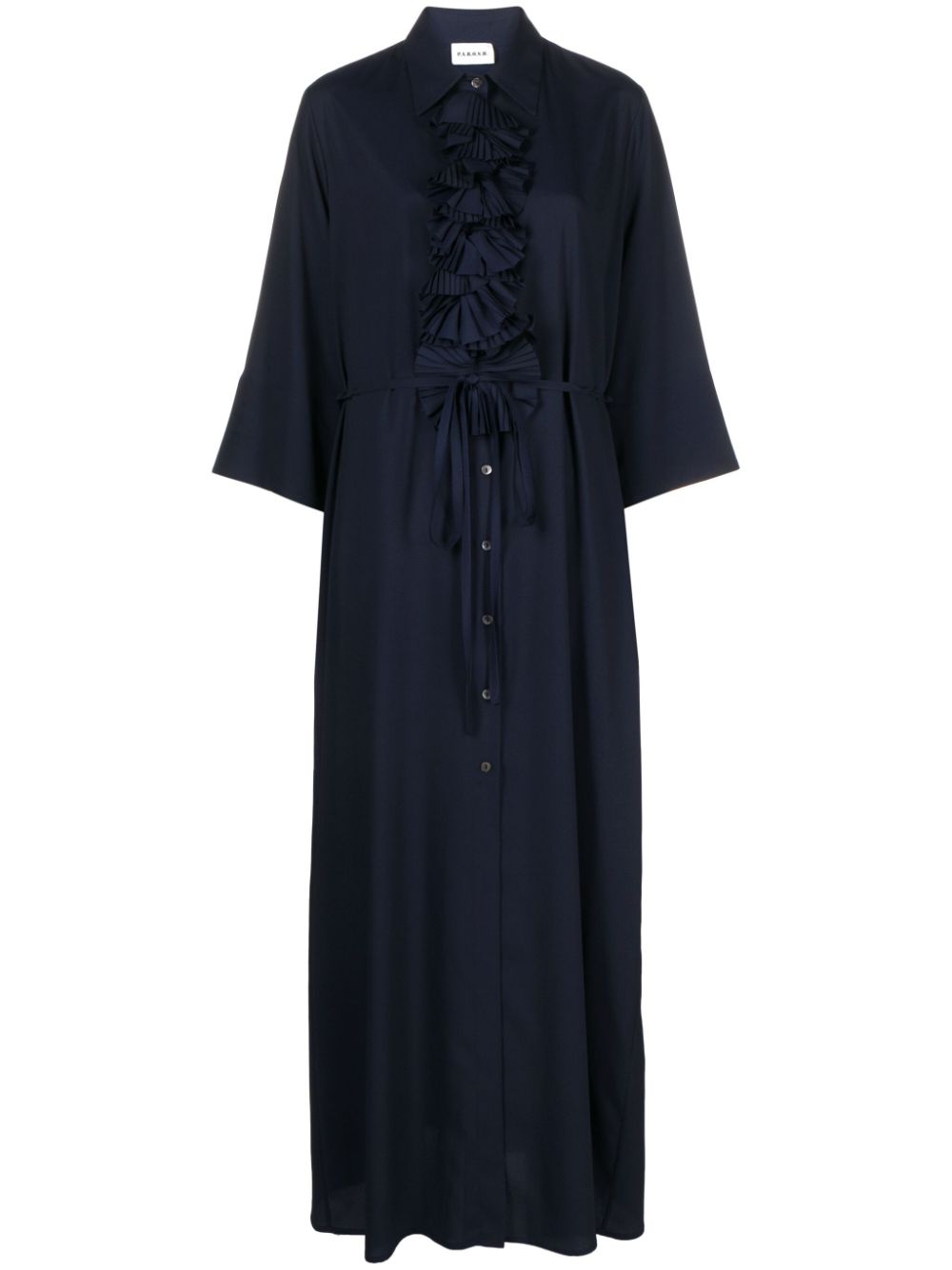 Palmer pleated-detailed shirt dress - Blue