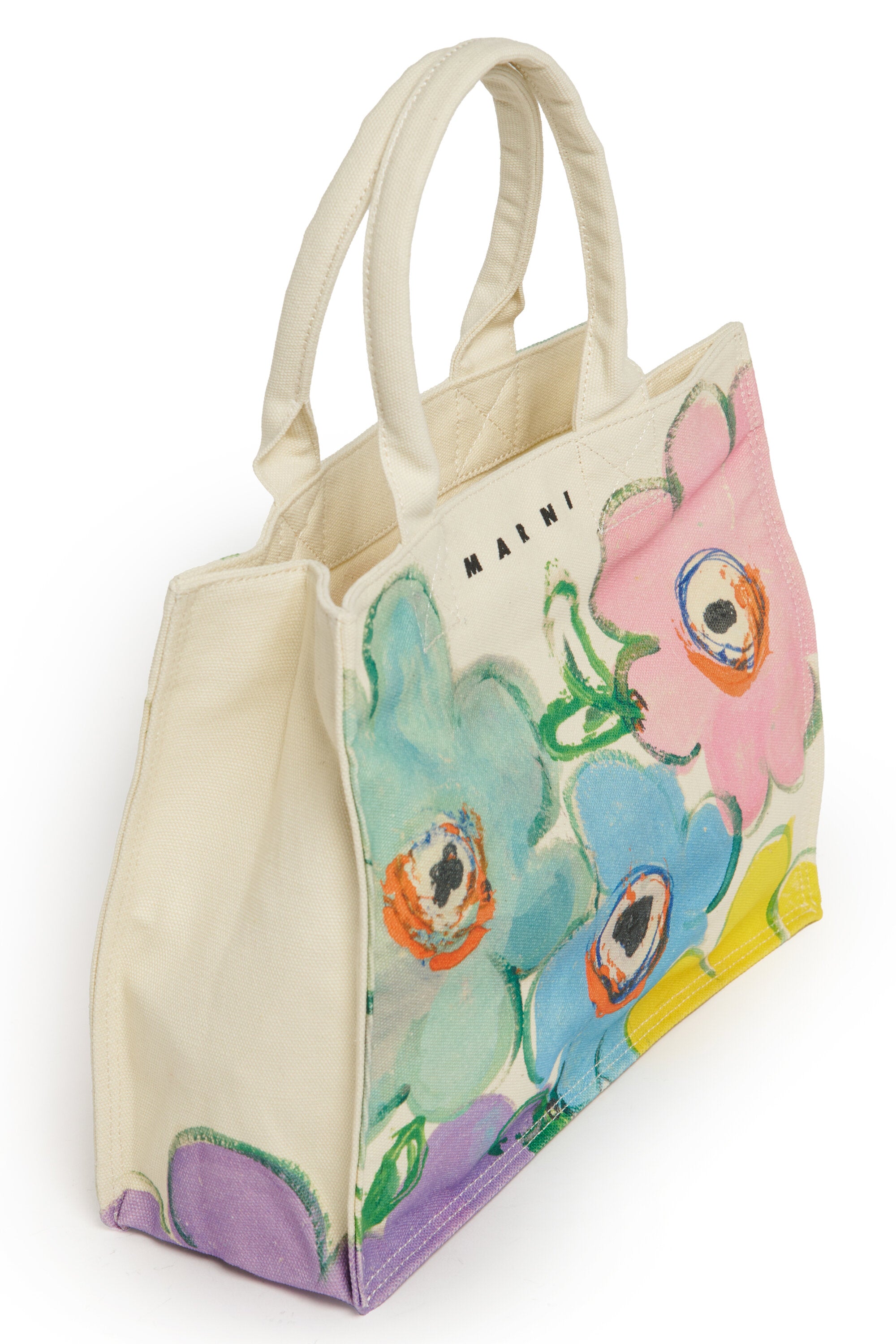 For Kids - Borsa tote Desert Flower in canvas - Bianco