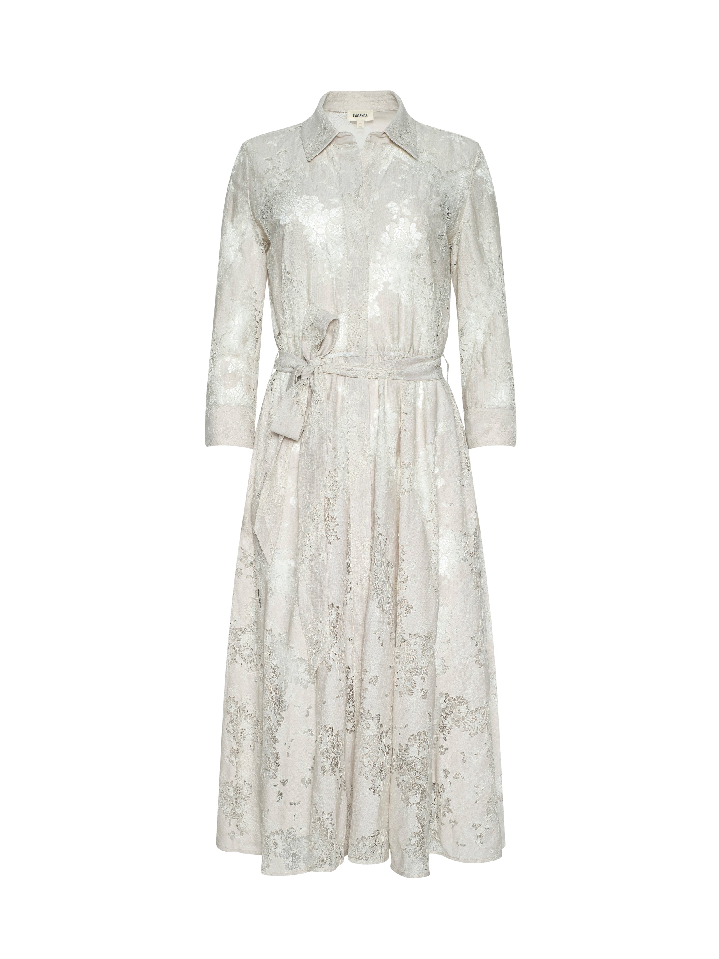 Ralphie Lace Midi Dress In Champagne