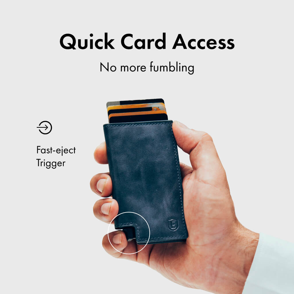 Men's Wallet - Smiley x Ekster Premium Slim Men's Wallet Trackable Wallet Leather Smart Wallet RFID Blocking