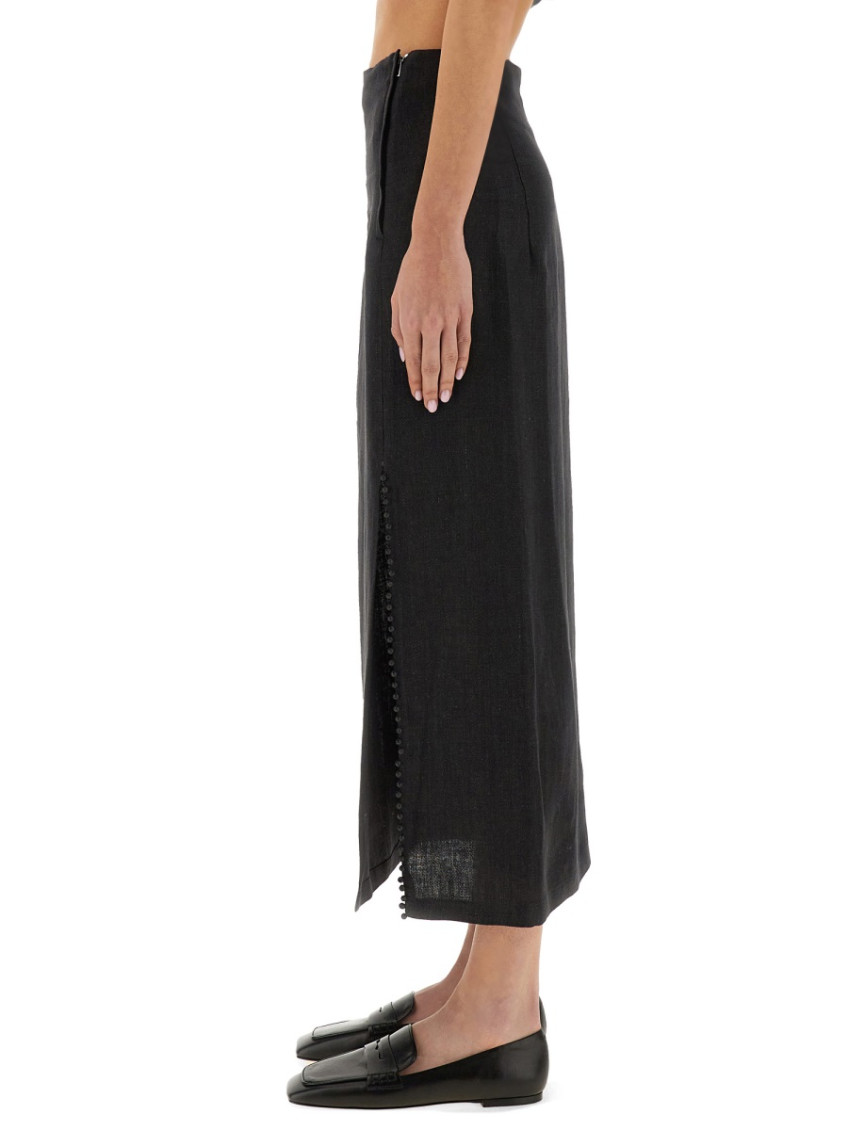Linen Skirt With Slit