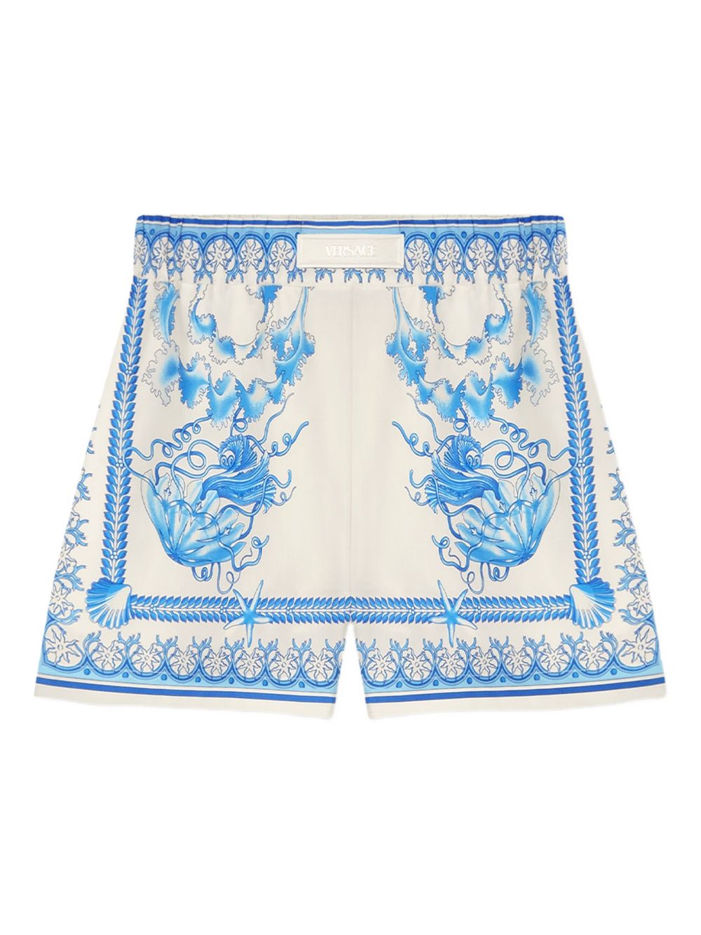 Underwater Barocco cotton shorts - Blue