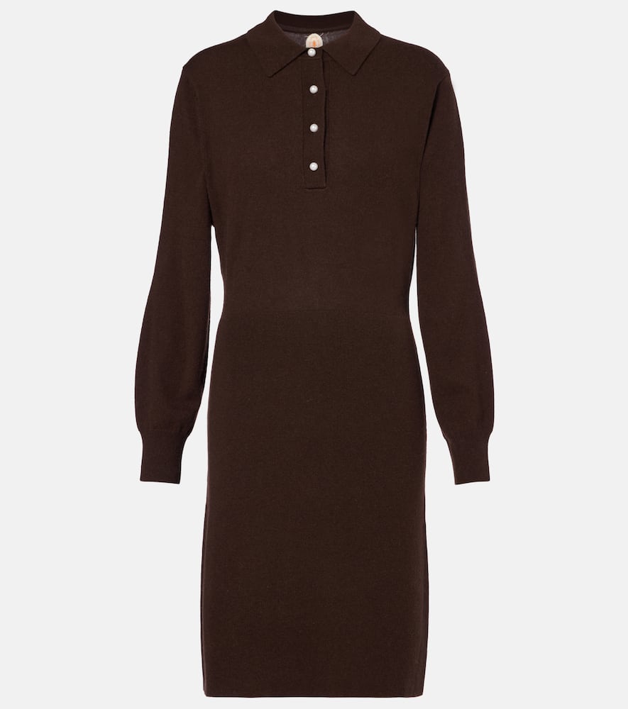 Knitted wool and cashmere polo dress