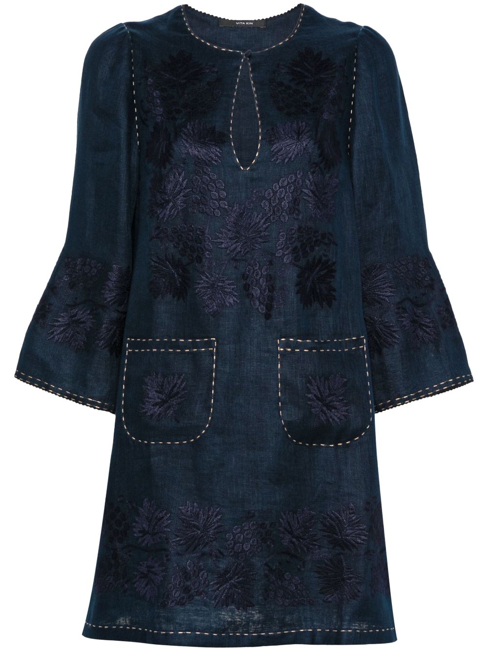 Tavira linen mini dress - Blue