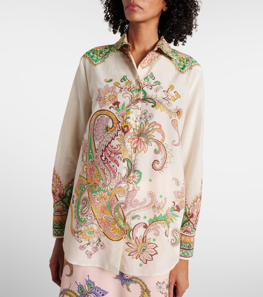 Printed cotton and silk shirt