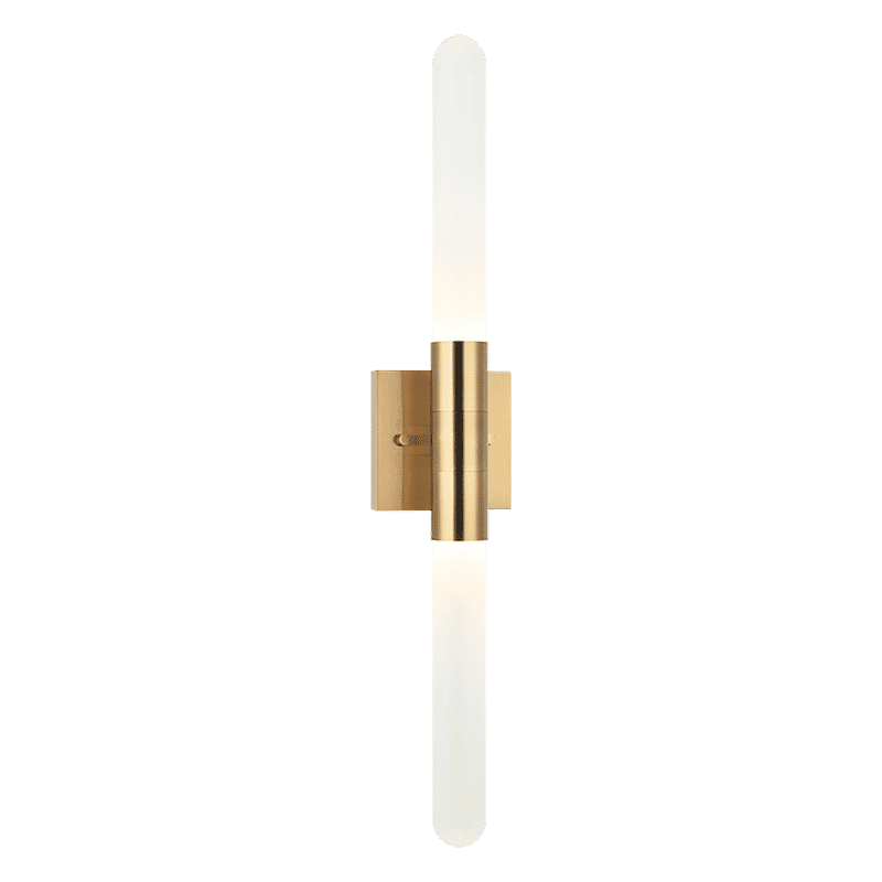 Aged Gold Brass Two Light Wall Sconce from the Aydin Collection