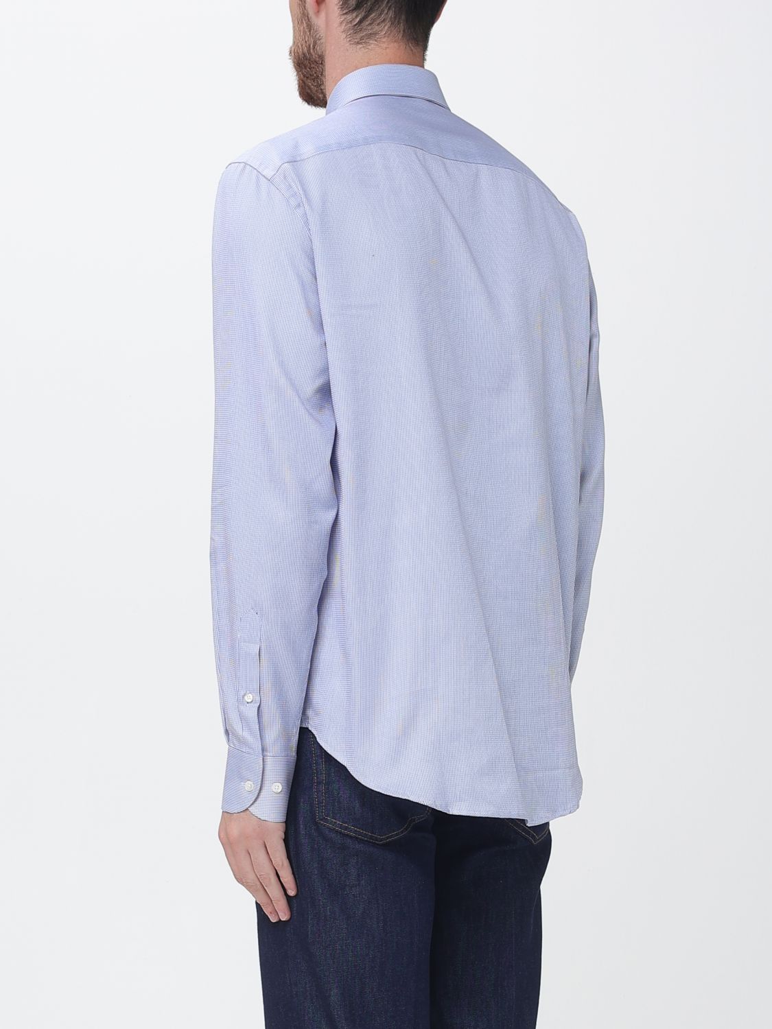 Shirt Men color Gnawed Blue