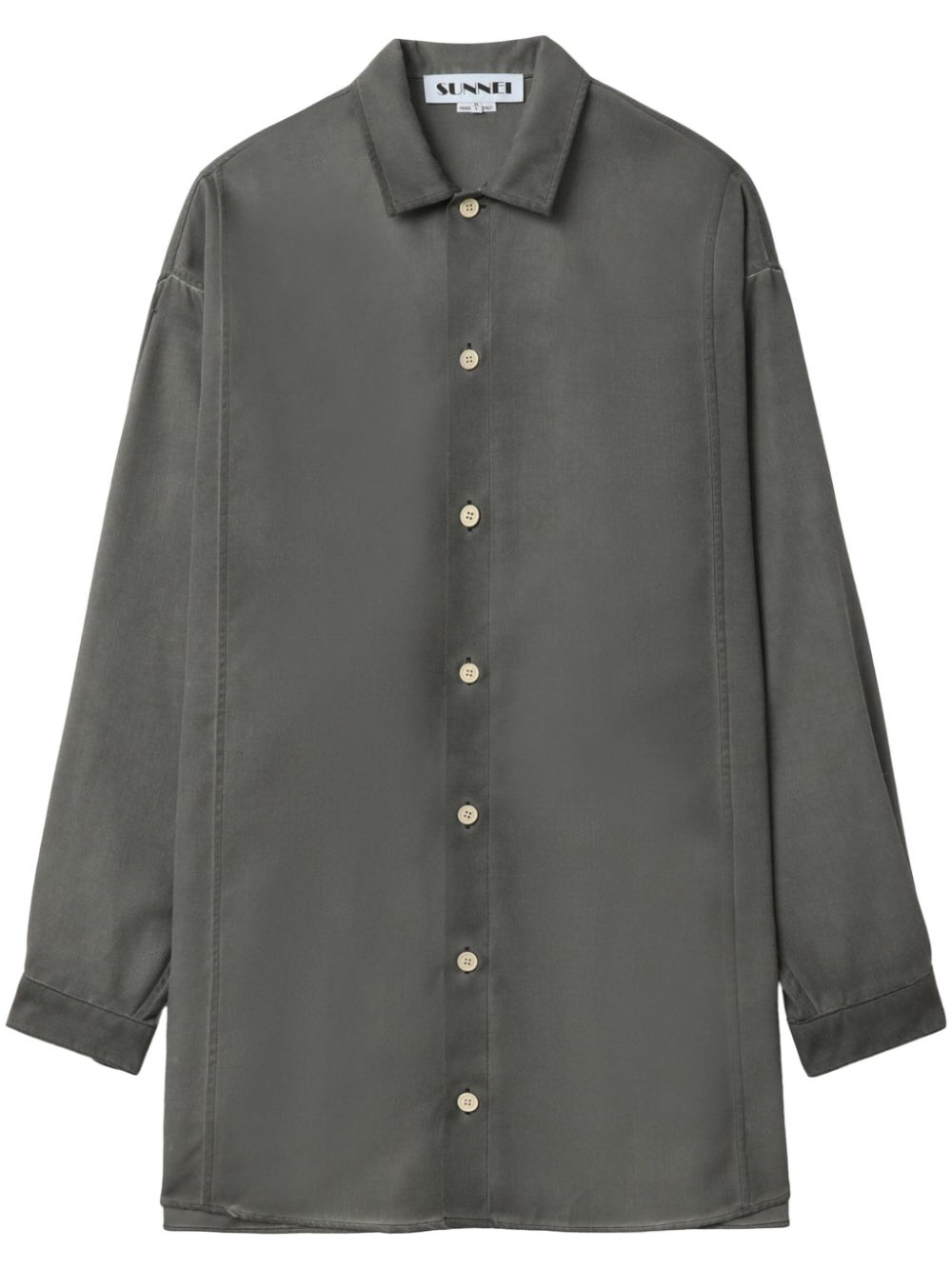 Wool longline shirt - Grey