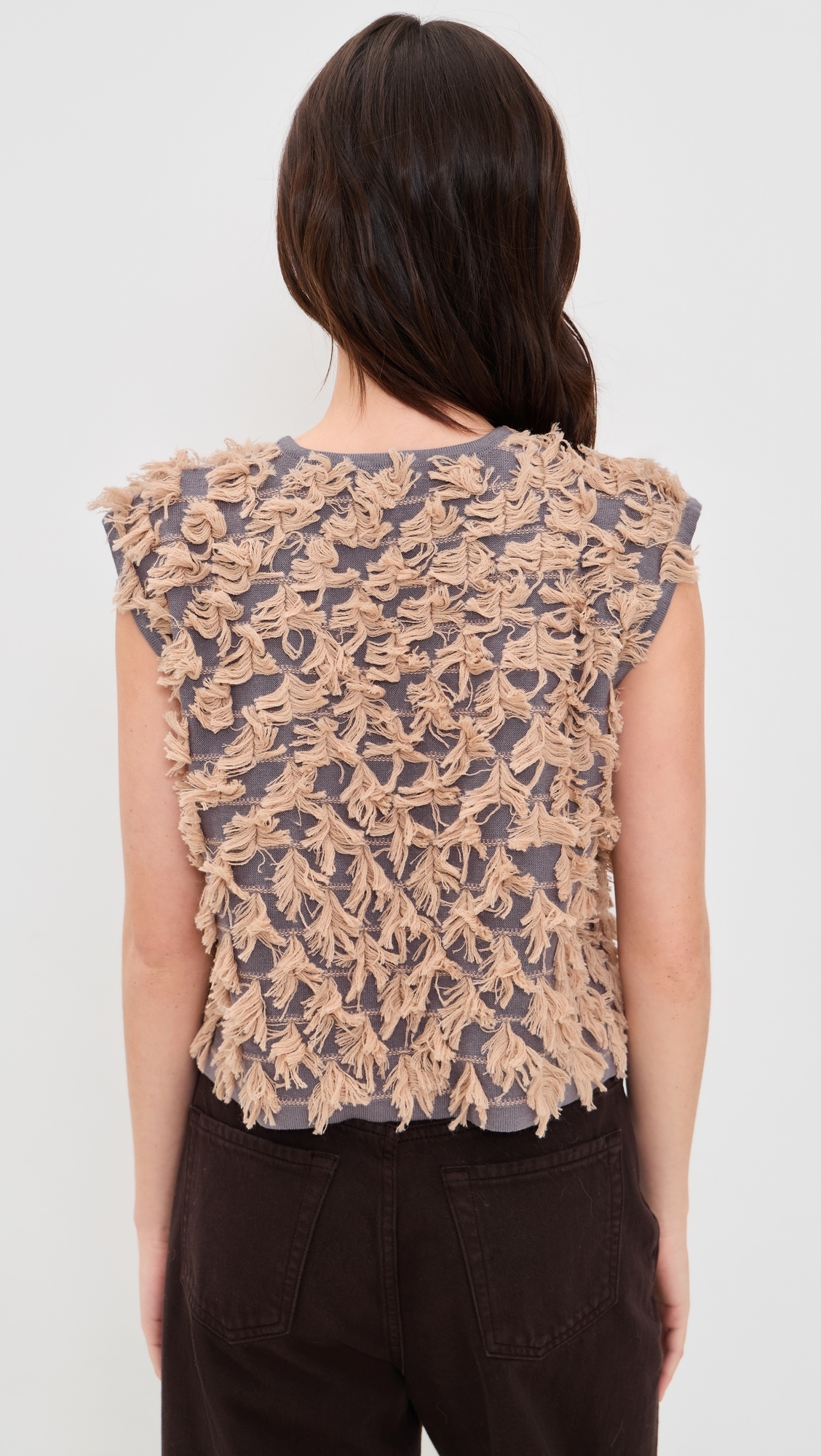 Hazlitt Fringe Top Dusty Mauve/Blush