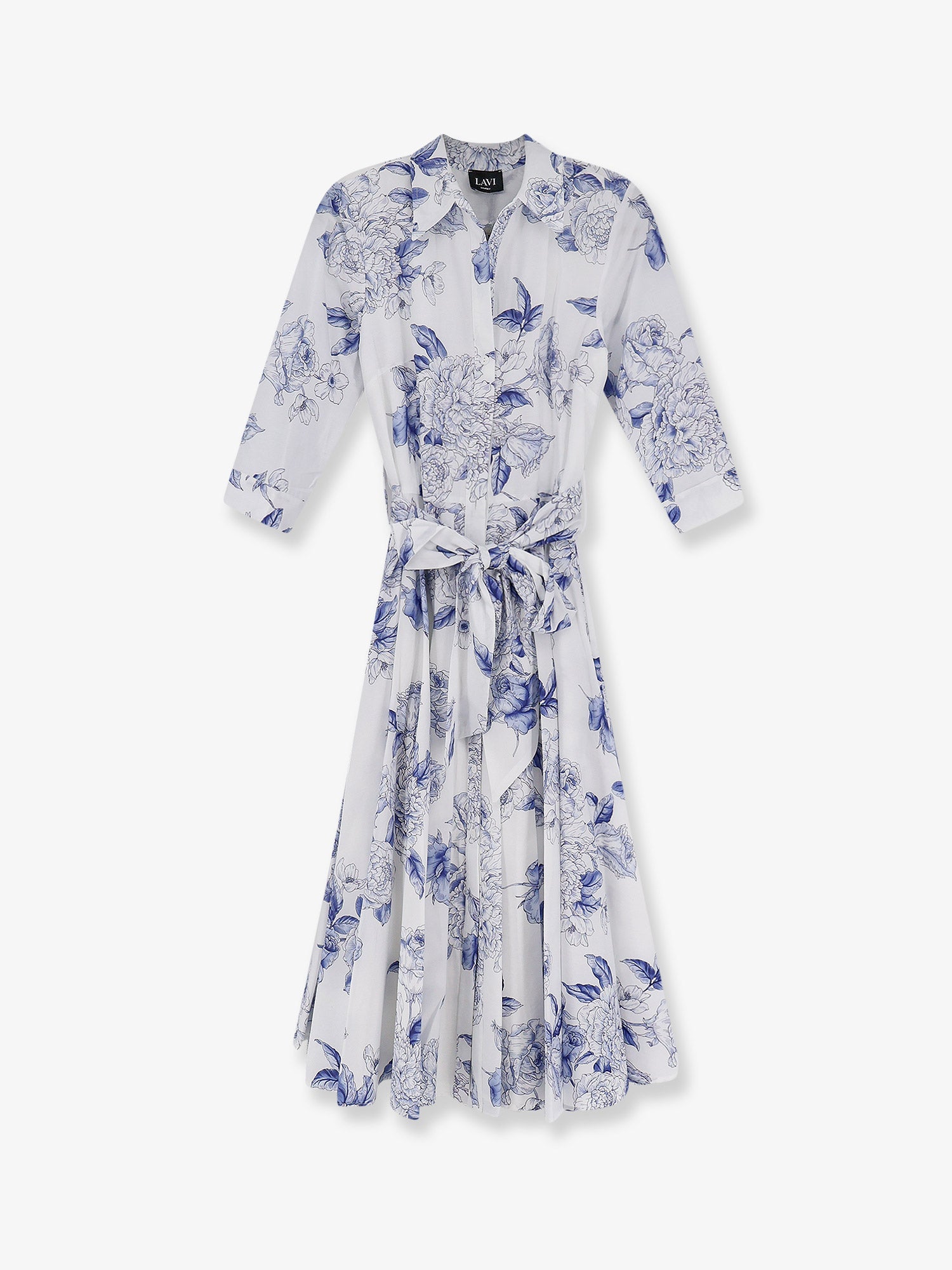Floral-Print Cotton Dress — White