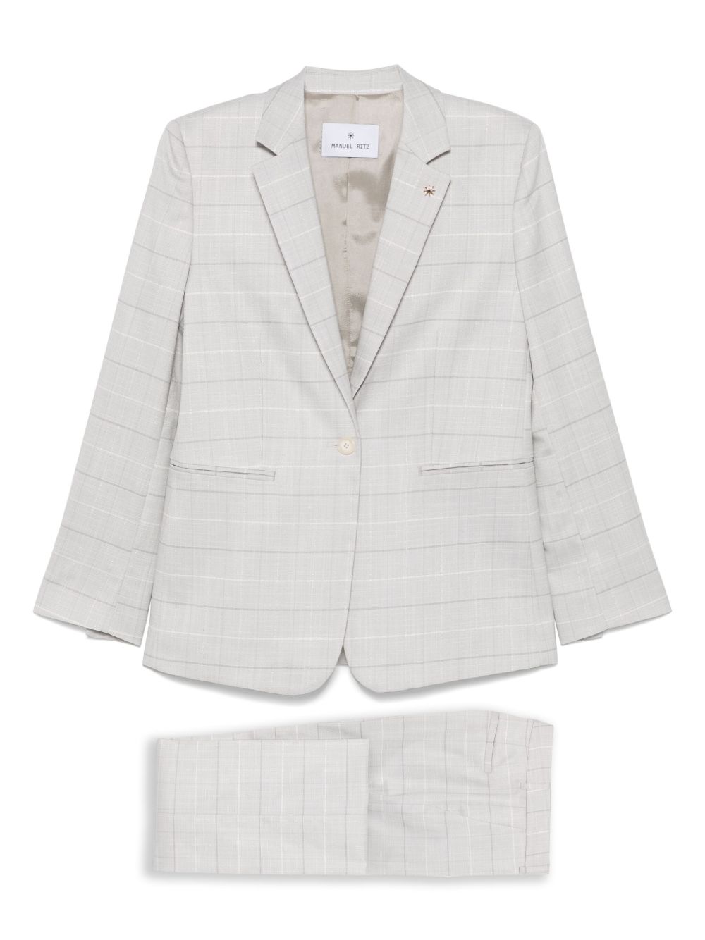 Manuel Ritz checked trousers - Grey