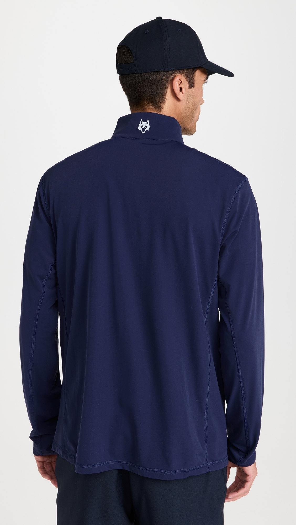 Tate Mock Neck Quarter Zip Maltese Blue