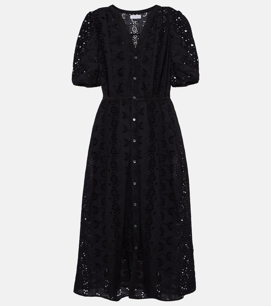 Rorio embroidered cotton midi dress