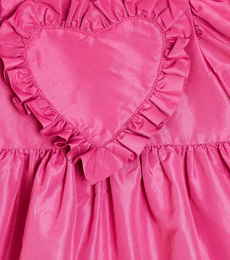 Baby heart-appliqué taffeta dress