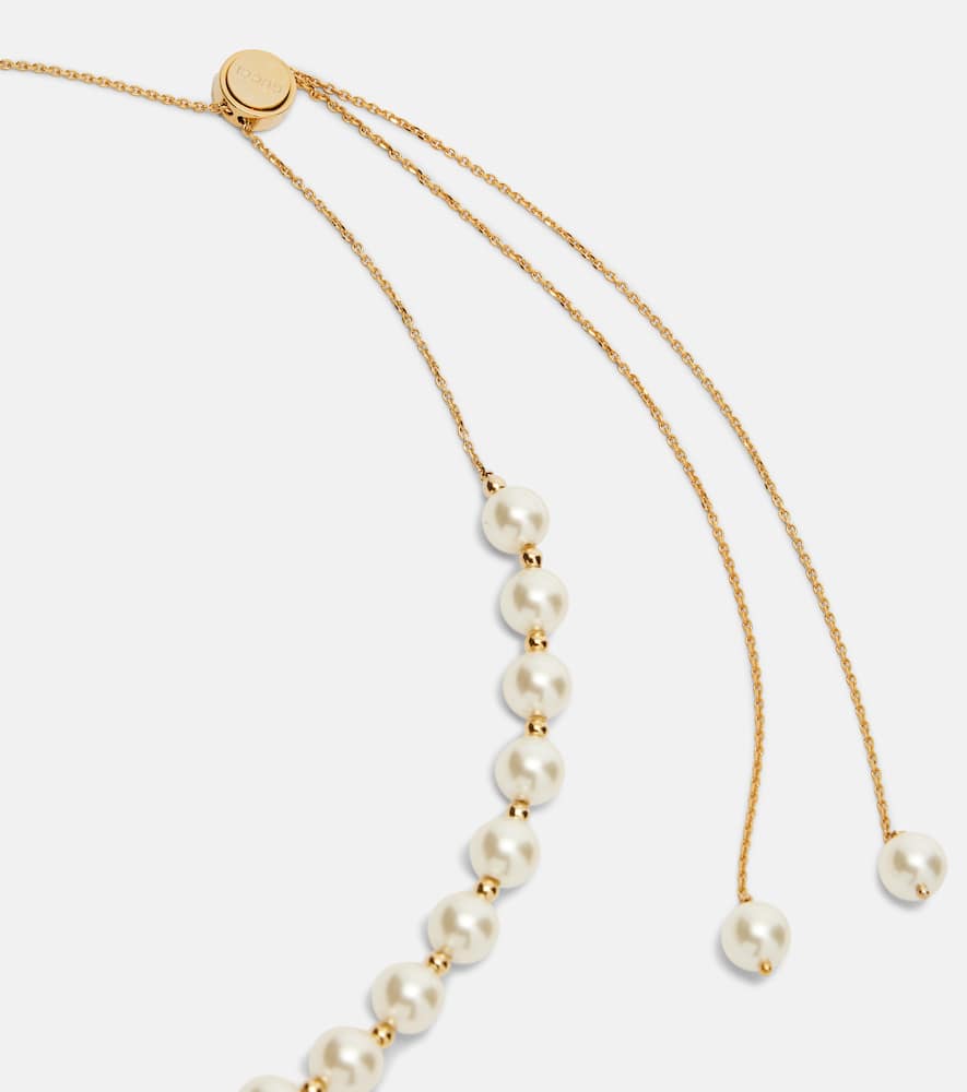 Interlocking G pearl necklace