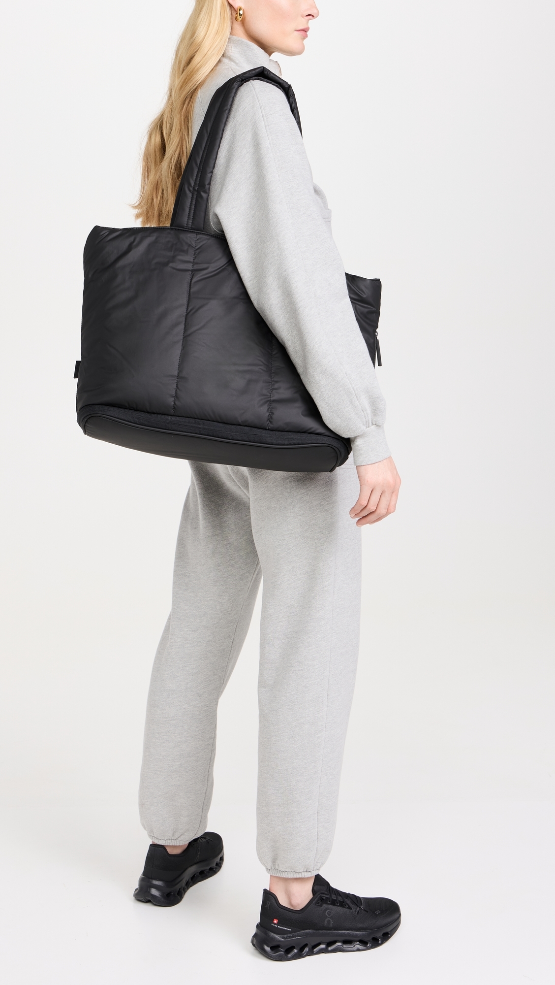 Luka Expandable Laptop Tote Bag Matte Black One Size