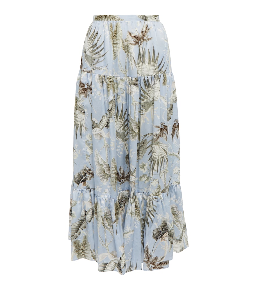 Erdem Olympia printed cotton midi skirt
