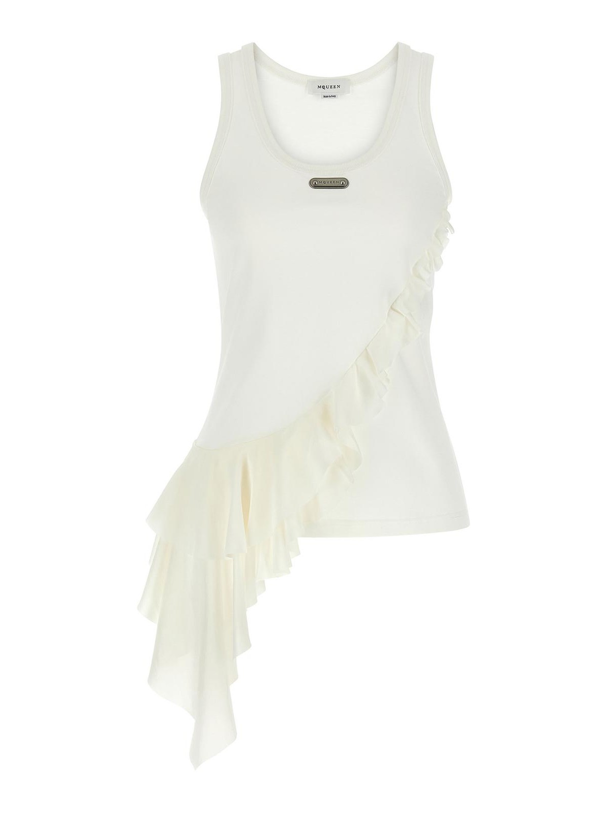 Silk Ruffle Tank Top