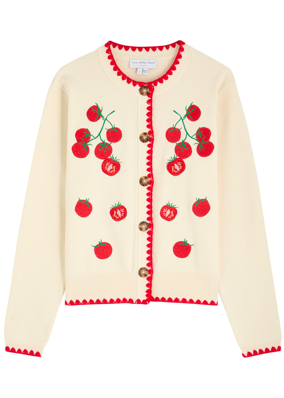 Tomato Embroidered Knit Cardigan