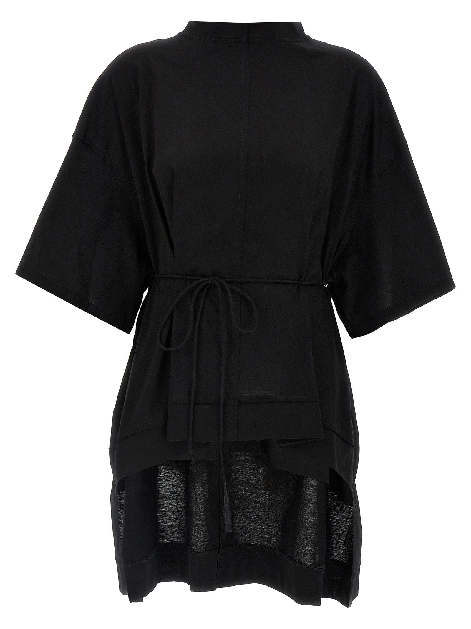 Asymmetric Cotton T-Shirt — Black