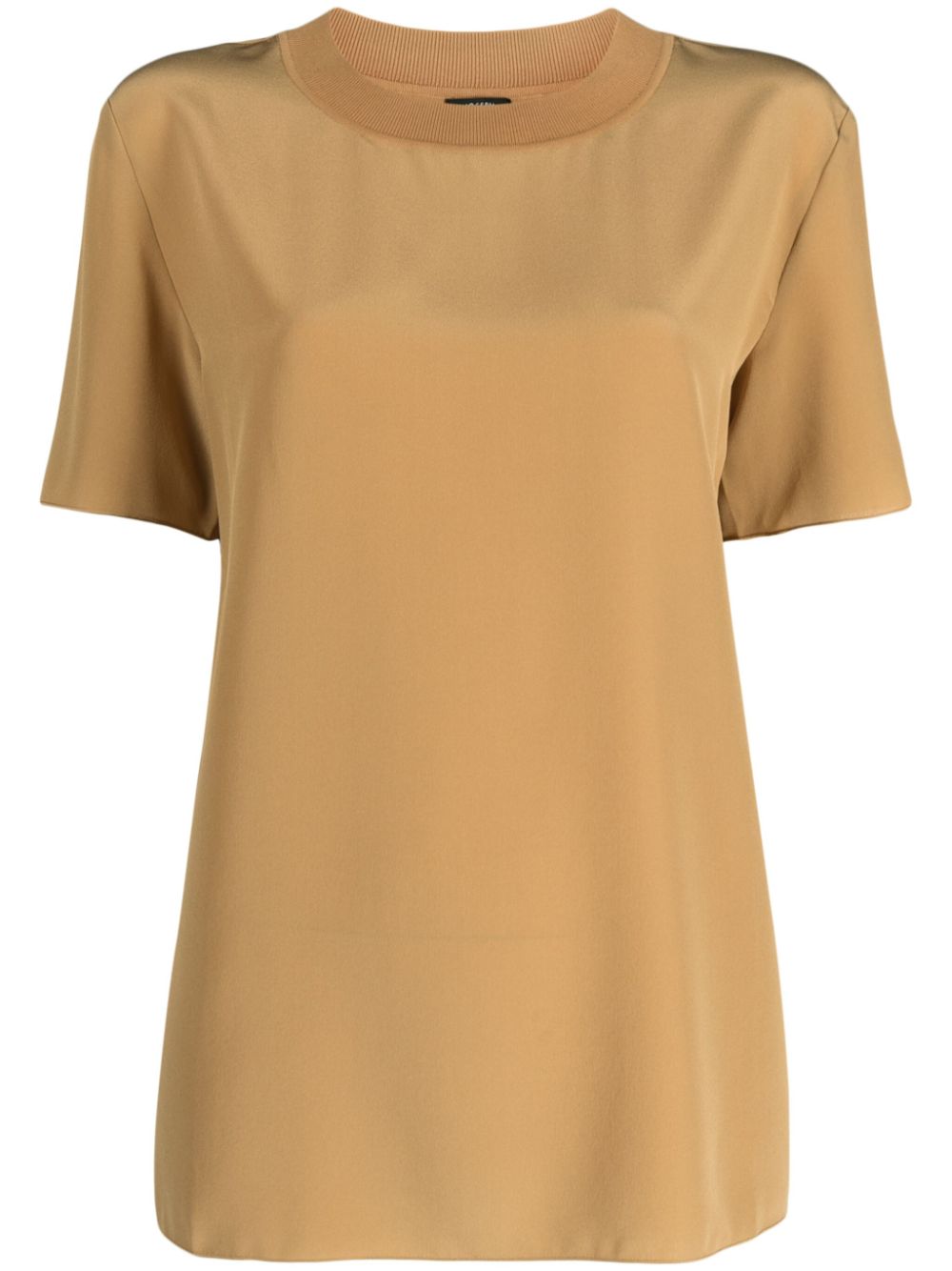 Silk-satin crew-neck blouse - Green