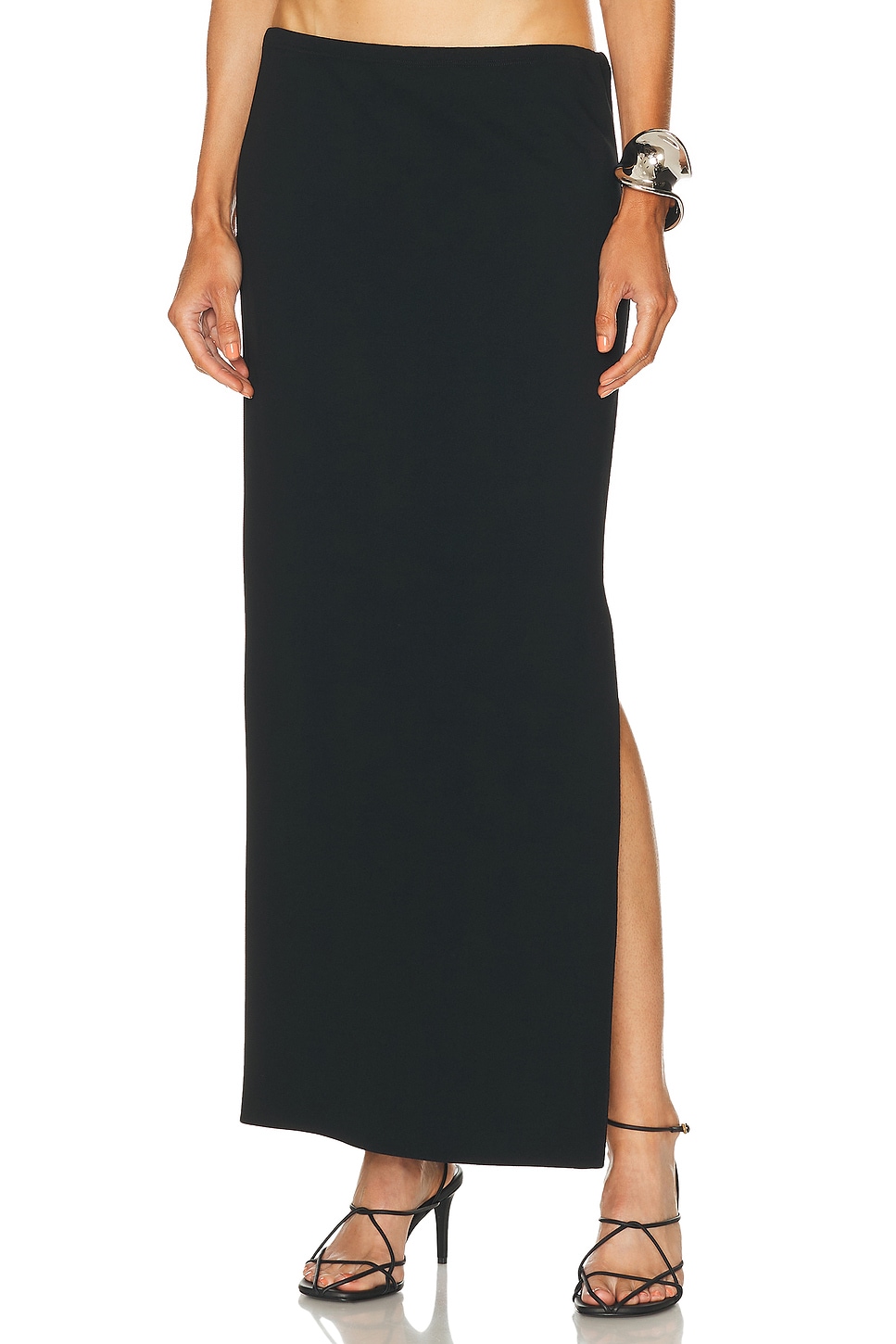 KHAITE Lilith Skirt in Black - Black.  4 also in