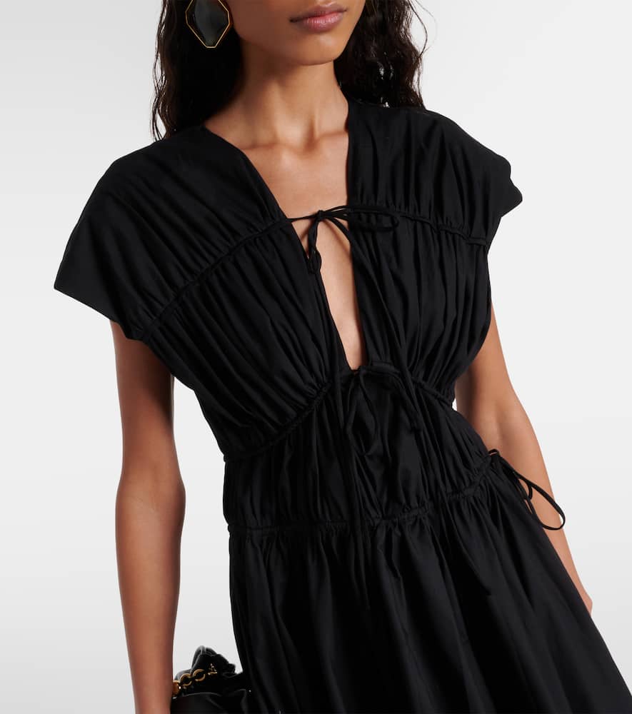Ceres gathered cotton midi dress