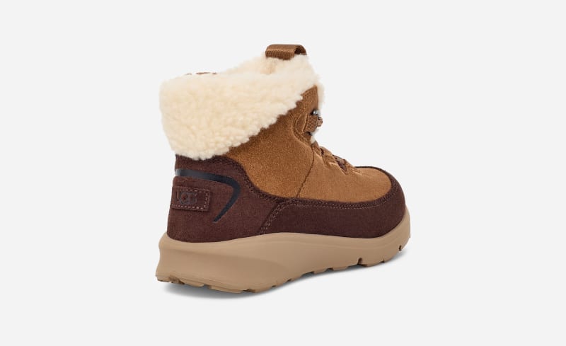 ® Kids' TerreTrail Cozy Lace Suede Cold Weather Boots in Chestnut