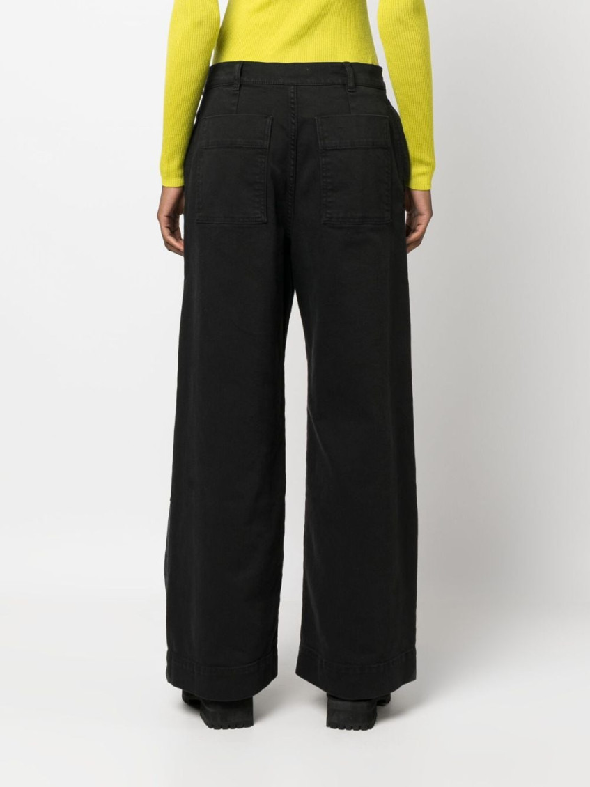 Black Low-rise Wide-leg Jeans