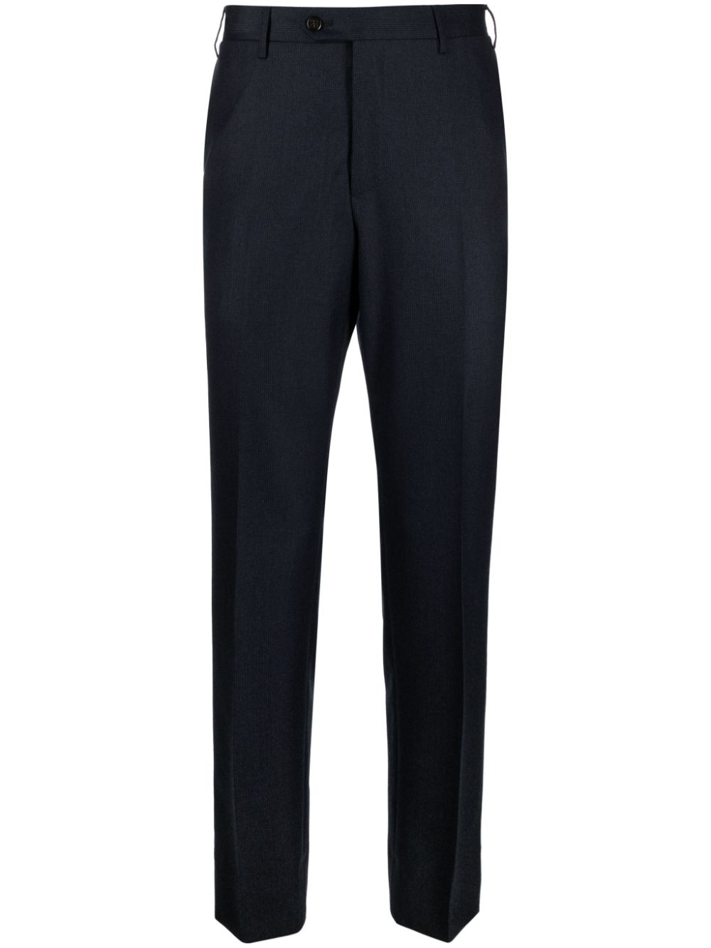 Mini-check tailored trousers - Blue