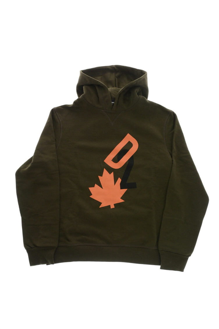 Boys Olive Graphic Hoodie